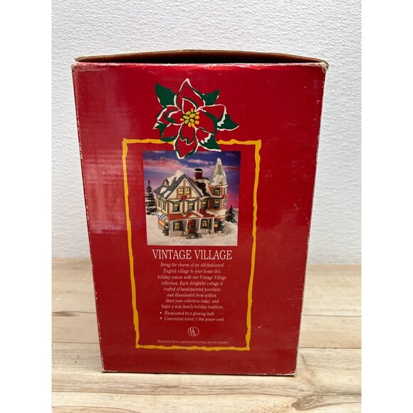 Vintage Village English Cottage Collection Lighted Hand Painted Porcelain House - Picture 9 of 11